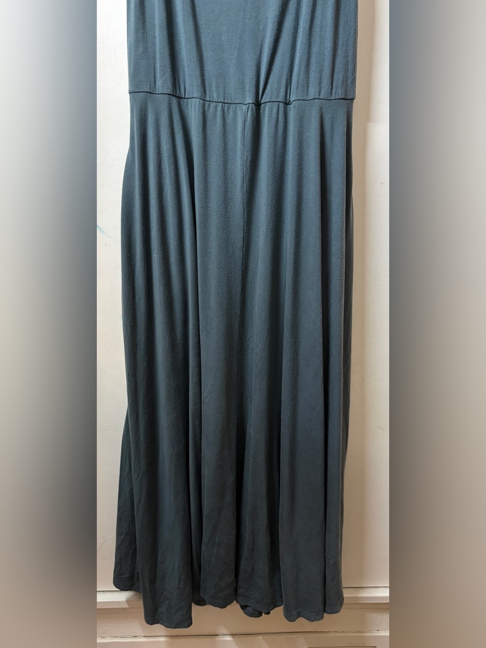Quince Tencel Jersey Fit & Flare Dark Olive Green Sleeveless Cami Midi Dress M - Picture 12 of 14